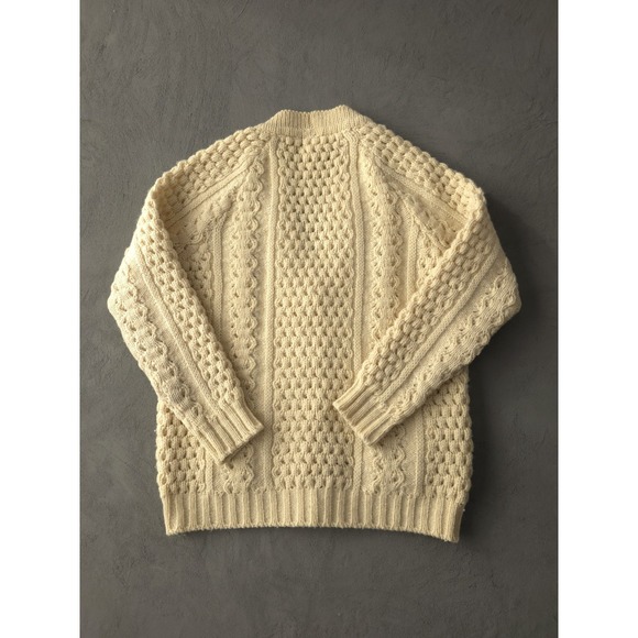 Vintage 1970s Slieve League Irish Cable Knit Wool Cardigan Sweater 44 Women's - Picture 4 of 11